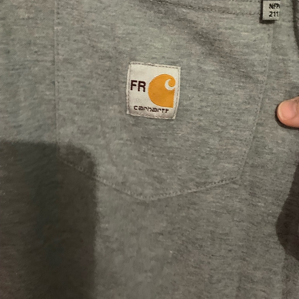 Carhartt FR Men's Heather Gray Long Sleeve Tee - Picture 3 of 8